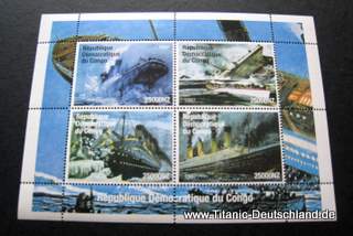 Titanic Briefmarkenblock Congo Titanic Briefmarkenblock Congo